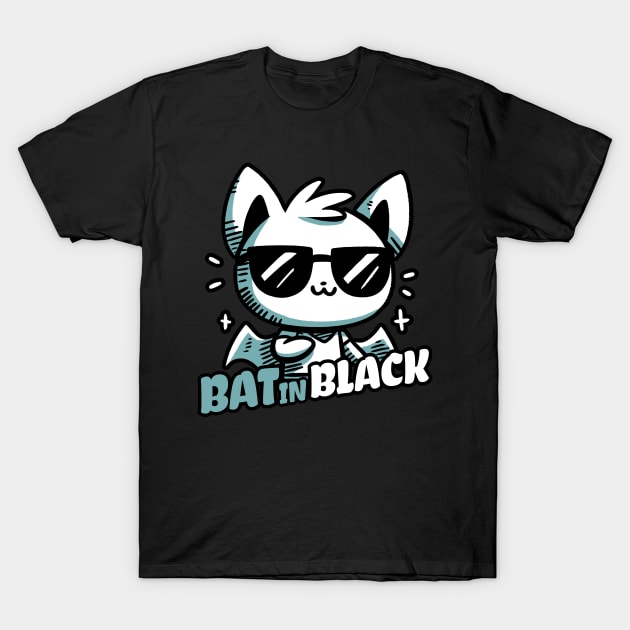 Bat in Black Night Life T-Shirt by DoodleDashDesigns